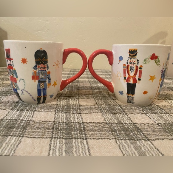 Set of Two World Market Watercolor Holiday Nutcracker Mugs - Picture 4 of 14